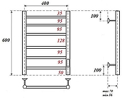 Электрический полотенцесушитель Aquanet Mauro 60х40 383604 цвет Черный матовый-2