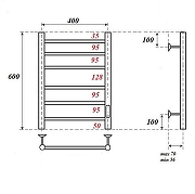 Электрический полотенцесушитель Aquanet Mauro 60х40 383606 цвет Золото матовое-3