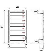 Электрический полотенцесушитель Aquanet Mauro 80х40 383616 цвет Графит металлик-1