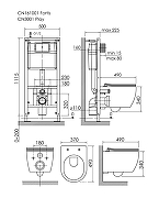 Инсталляция для унитаза Ceramicanova Фортис (Fortis) CN161001 без клавиши смыва-7