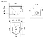 Унитаз подвесной Ceramicanova Маттео (Matteo) CN4016T цвет Белый с сиденьем Микролифт-9