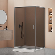 Душевой уголок RGW Passage (Пассаж) PA-245Gr 100х90 410824590-310 профиль Серый стекло тонированное