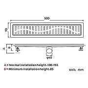 Душевой лоток Gappo 50 G85007-56 с решеткой цвет Черный-2