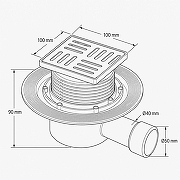 Душевой трап Gappo 100x100 G81010-5 с решеткой цвет Сатин-5