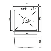 Кухонная мойка Frap 50 FS5050 цвет Сатин-5