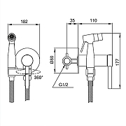 Гигиенический душ со смесителем Gappo G7206-9 цвет Оружейная сталь-11