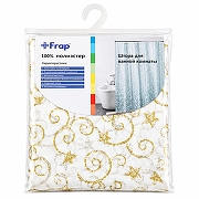Шторка для ванны Frap 180x180 F8808 цвет Белый (Узоры)-1