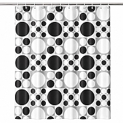 Шторка для ванны Frap 180x200 F8853 цвет Черный (Круги)