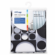 Шторка для ванны Frap 180x180 F8803 цвет Черный (Круги)-1