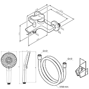 Смеситель для ванны AM.PM X-Joy F85A15155 цвет Оружейная сталь-9