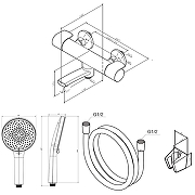 Смеситель для ванны AM.PM X-Joy F85A55100 с термостатом цвет Хром-9