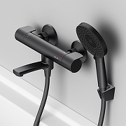 Смеситель для ванны AM.PM X-Joy F85A55122 с термостатом цвет Черный матовый-1
