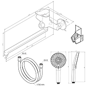 Смеситель для ванны AM.PM X-Joy F85A91255 универсальный цвет Оружейная сталь-9