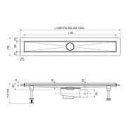Душевой лоток Timo Drain System 70 DS230207/19 с решеткой цвет Розовое золото / под плитку-6