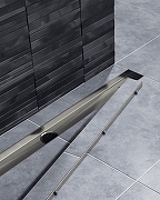 Душевой лоток Timo Drain System 80 DS230208/18 с решеткой цвет Черное золото / под плитку-1