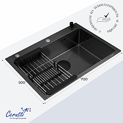 Кухонная мойка Ceruttispa Gloria 70 CT12248 цвет Графит-6