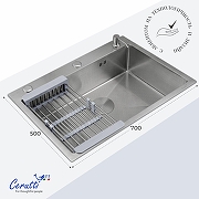 Кухонная мойка Ceruttispa Gloria 70 CT12249 цвет Хром матовый-4