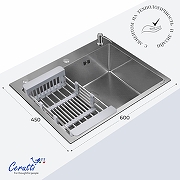 Кухонная мойка Ceruttispa Gloria 60 CT12251 цвет Хром матовый-4