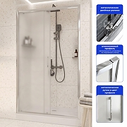 Душевая дверь Ceruttispa Gloria 120 GLORIA D120F профиль Хром стекло матовое-2