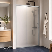 Душевая дверь Ceruttispa Gloria 120 GLORIA D120F профиль Хром стекло матовое-3