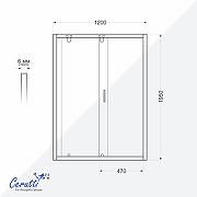 Душевая дверь Ceruttispa Gloria 120 GLORIA D120F профиль Хром стекло матовое-7