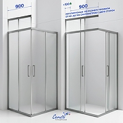 Душевой уголок Ceruttispa Adelina 100х100 ADELINA GG-90-100 профиль Серый матовый стекло матовое-6