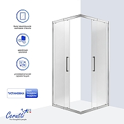 Душевой уголок Ceruttispa Adelina 100х100 ADELINA С-90-100 профиль Хром матовый стекло матовое
