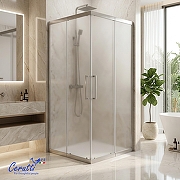 Душевой уголок Ceruttispa Adelina 100х100 ADELINA С-90-100 профиль Хром матовый стекло матовое-3