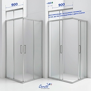 Душевой уголок Ceruttispa Adelina 100х100 ADELINA С-90-100 профиль Хром матовый стекло матовое-6