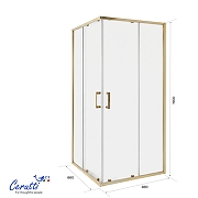 Душевой уголок Ceruttispa Adige 90х90 ADIGE90G профиль Золото матовое стекло прозрачное-6