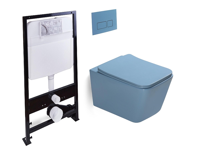 Унитаз с инсталляцией SantiLine SL-5007T-BL+SL-01/BL 