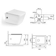 Унитаз подвесной SantiLine SL-5007T-MB/BD цвет Черный матовый с сиденьем Микролифт-1