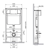 Унитаз с инсталляцией SantiLine SL-5007T+SL-01/K цвет Белый с сиденьем Микролифт и клавишей смыва цвет Хром-1