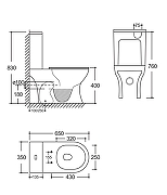Унитаз-компакт SantiLine SL-5044 цвет Белый с бачком и сиденьем Микролифт-1