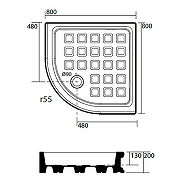 Керамический поддон для душа Kerasan Retro 80x80 134201 Белый-3