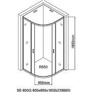 Душевой уголок Aquanet SE-800Q 80x80 239689 профиль Хром стекло с узором-9