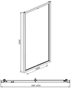 Душевая дверь Aquanet Alfa NAA6422 90 252214 профиль Хром стекло прозрачное-3