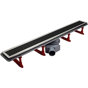 Душевой лоток Pestan Confluo Premium Line 950 Black Glass 13000351 с двухсторонней решеткой Хром матовый Черный глянецевый-1