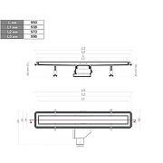 Душевой лоток Pestan Confluo Premium Line 950 Black Glass 13000351 с двухсторонней решеткой Хром матовый Черный глянецевый-10