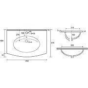 Раковина Cezares Comfort 75 50132 Bianco-2