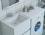 Раковина над стиральной машиной Aquanet Эстет Даллас 130 L ФР-00002166 235501 Белая-4