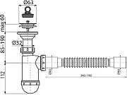 Сифон для раковины Alcaplast A41+A710 Хром-4