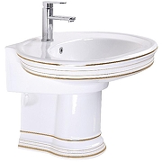 Раковина подвесная CeramaLux Lux Classic 75 4290 с полупьедесталом Белая