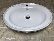 Раковина накладная CeramaLux Lux Classic 60 3573 Белая Хром-2