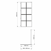 Душевая перегородка WasserKRAFT Glan 90 66W39 профиль Черный матовый стекло прозрачное-3