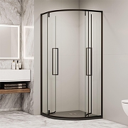 Душевой уголок RGW Stilvoll SV-53-B 100х100 06325300-14 профиль Черный стекло прозрачное-4