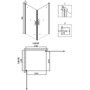 Душевой уголок Niagara Nova 90х90 NG-6803-08 BLACK профиль Черный стекло прозрачное-2