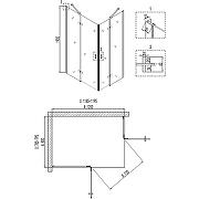 Душевой уголок Niagara Nova 120х80 NG-6817-08 BLACK профиль Черный стекло прозрачное-2