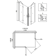 Душевой уголок Niagara Nova 120х90 NG-6818-08 BLACK профиль Черный стекло прозрачное-2