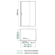 Душевой уголок WasserKRAFT Elbe 100x90 74P22 профиль Черный матовый стекло прозрачное-12
